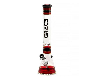 Bong din sticla 'GRACE' Red Beaker | 35cm
