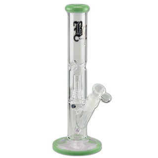 ‘BLACK LEAF’ Drum Ice Perc Glass Bong | 29cm.