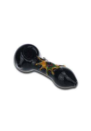 Pipa din sticla 'BLACK LEAF' Black Star | 9cm