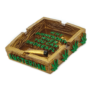 AMSTERDAM' Resin Ashtray Why Drink And Drive | Gold - 12cm.