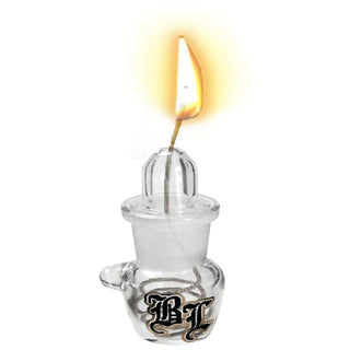 BLACK LEAF' Glass Holder | For Organic Wick
