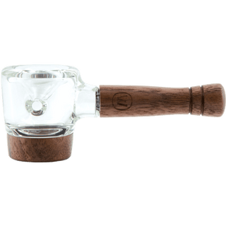 Pipa din lemn 'MARLEY NATURAL' cu bol din sticla | 13cm