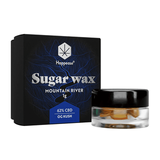 Sugar Wax 'HAPPEASE' cu CBD 62% + Terpeni | OG Kush - 1gr