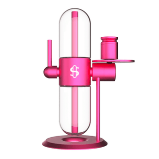Bong din sticla 'STUNDENGLASS' Gravity Hookah | Roz - 39cm
