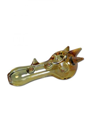 Pipa din sticla 'BLACK LEAF' Gold Fuming | 11cm