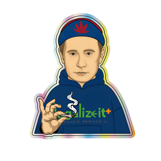 Sticker holografic 'LEGALIZEIT' Putty | 7,46x9cm