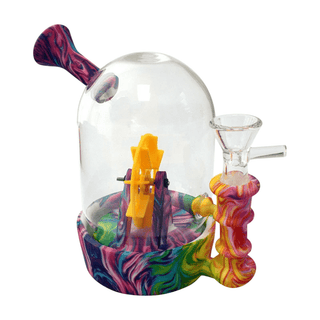 Bong din silicon 'SPINNING WHEEL' Rainbow | 16cm