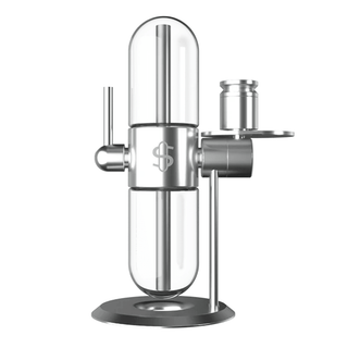 Bong din sticla 'STUNDENGLASS' Gravity Hookah | Silver - 39cm