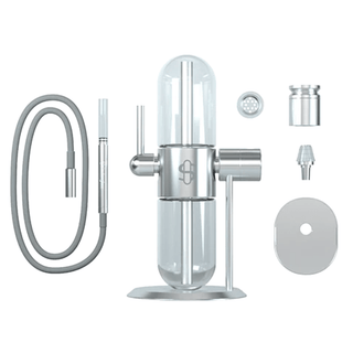 Glass Bong 'STUNDENGLASS' Gravity Hookah | Silver - 39cm.