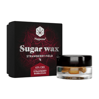 Sugar Wax 'HAPPEASE' cu CBD 62% + Terpeni | Strawberry Bubblegum - 1gr