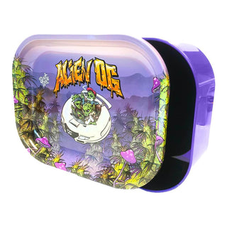 Cutie depozitare & Tava de rulat 'BEST BUDS' Alien OG | 14x18cm