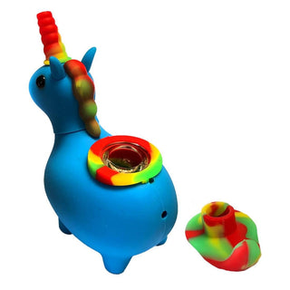 Bong din silicon 'BLACK SHEEP' Unicorn | Albastru - 12cm